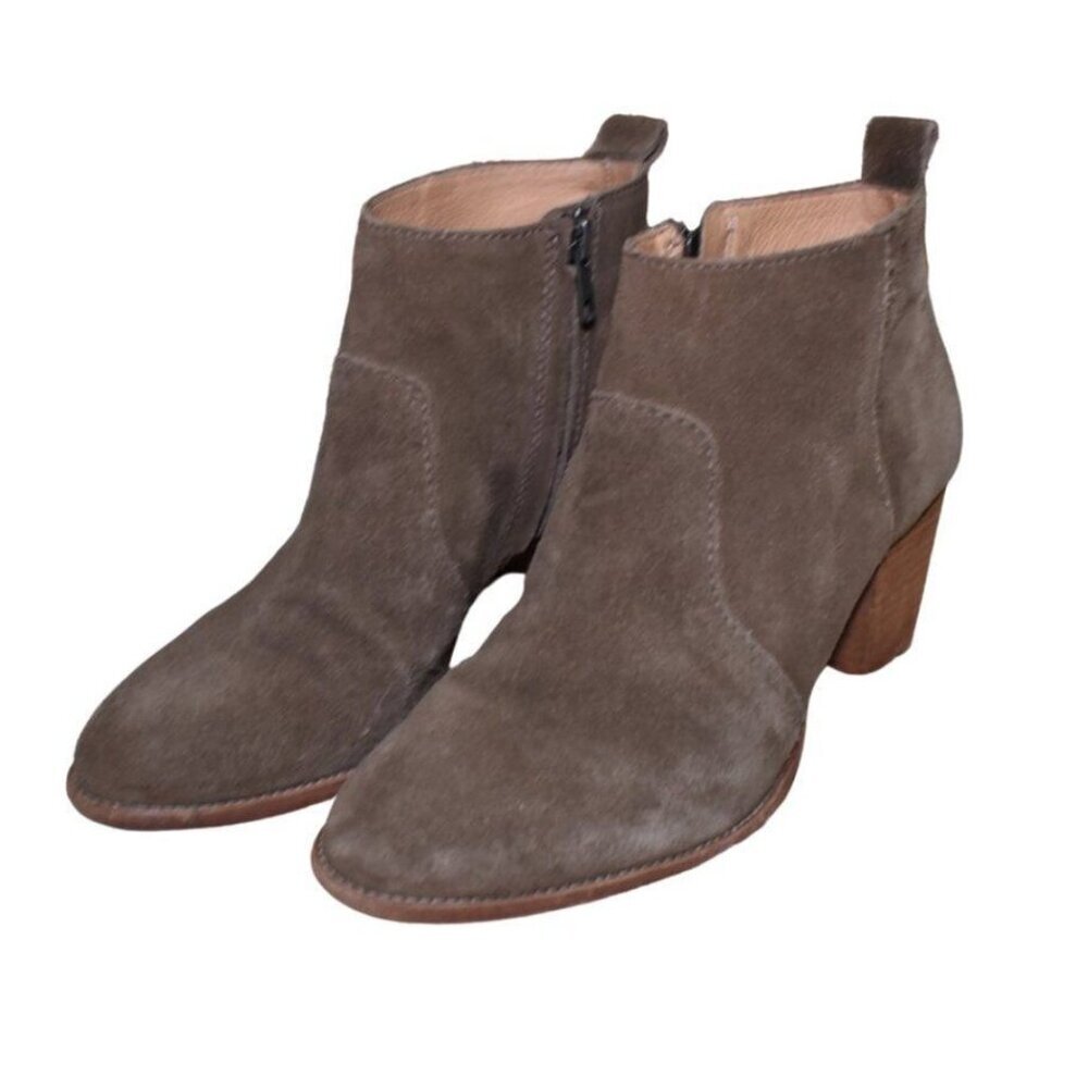 Madewell Brenner Suede Ankle Boots Womens Sz 7 Tan Western Cowgirl Coastal Chic
